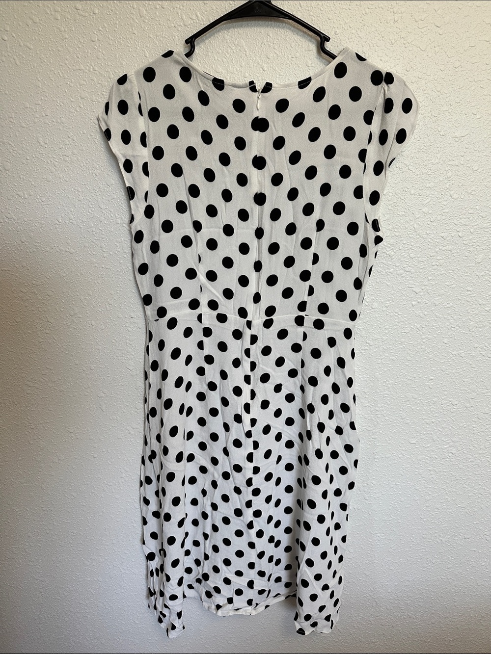 LOFT Black Polka Dot White Midi Dress Size 6 Petite - Picture 4 of 10